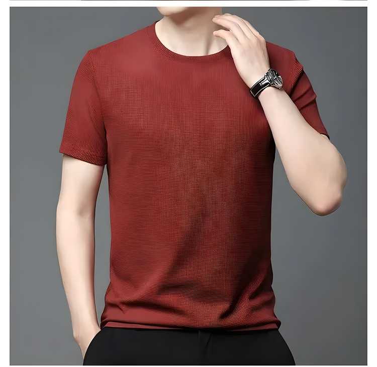 Way Strecthable Round Neck T-shirt Men 4